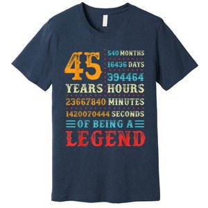 45 Years of Being a Legend, 45th Birthday Present Gift Premium T-Shirt