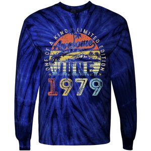 44 Year Old Awesome Since June 1979 44th Birthday Tie-Dye Long Sleeve Shirt