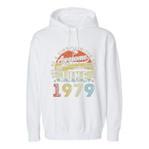 44 Year Old Awesome Since June 1979 44th Birthday Garment-Dyed Fleece Hoodie