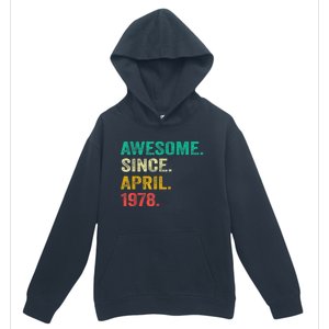 45 Years Old Awesome Since April 1978 Gifts 45th Birthday Urban Pullover Hoodie