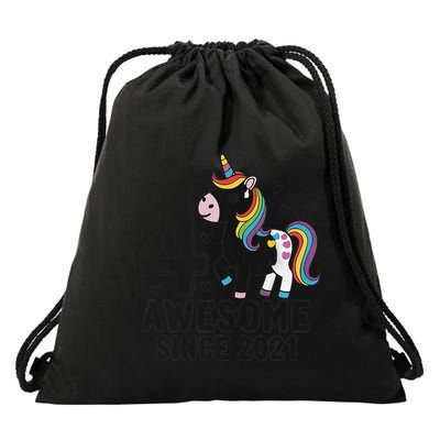 4 Year Old Unicorn Gifts For Girl 4th Birthday Party Gift Drawstring Bag