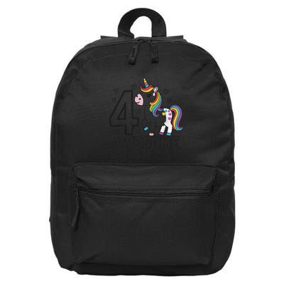 4 Year Old Unicorn Gifts For Girl 4th Birthday Party Gift 16 in Basic Backpack