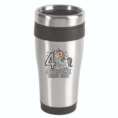4 Year Old Unicorn Gifts For Girl 4th Birthday Party Gift 16oz Travel Tumbler