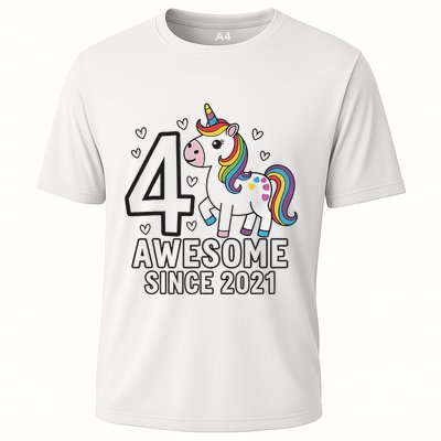 4 Year Old Unicorn Gifts For Girl 4th Birthday Party Gift Performance Shirt