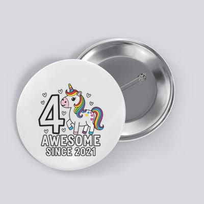 4 Year Old Unicorn Gifts For Girl 4th Birthday Party Gift Button