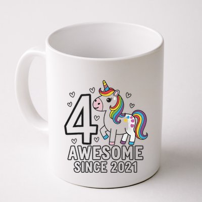 4 Year Old Unicorn Gifts For Girl 4th Birthday Party Gift Mug