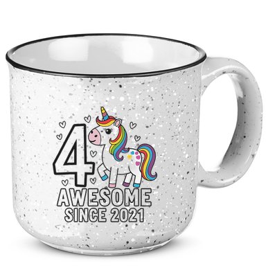 4 Year Old Unicorn Gifts For Girl 4th Birthday Party Gift 15oz Campfire Ceramic Mug