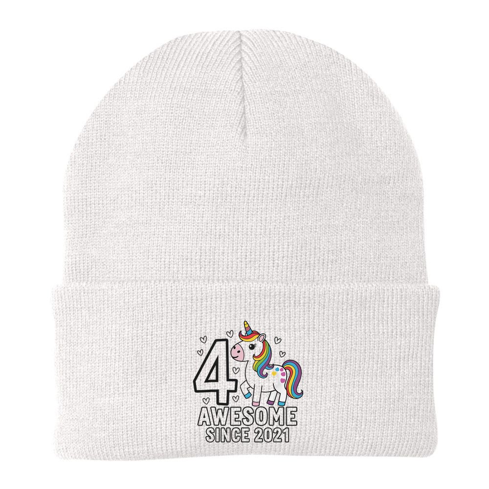 4 Year Old Unicorn Gifts For Girl 4th Birthday Party Gift Beanie