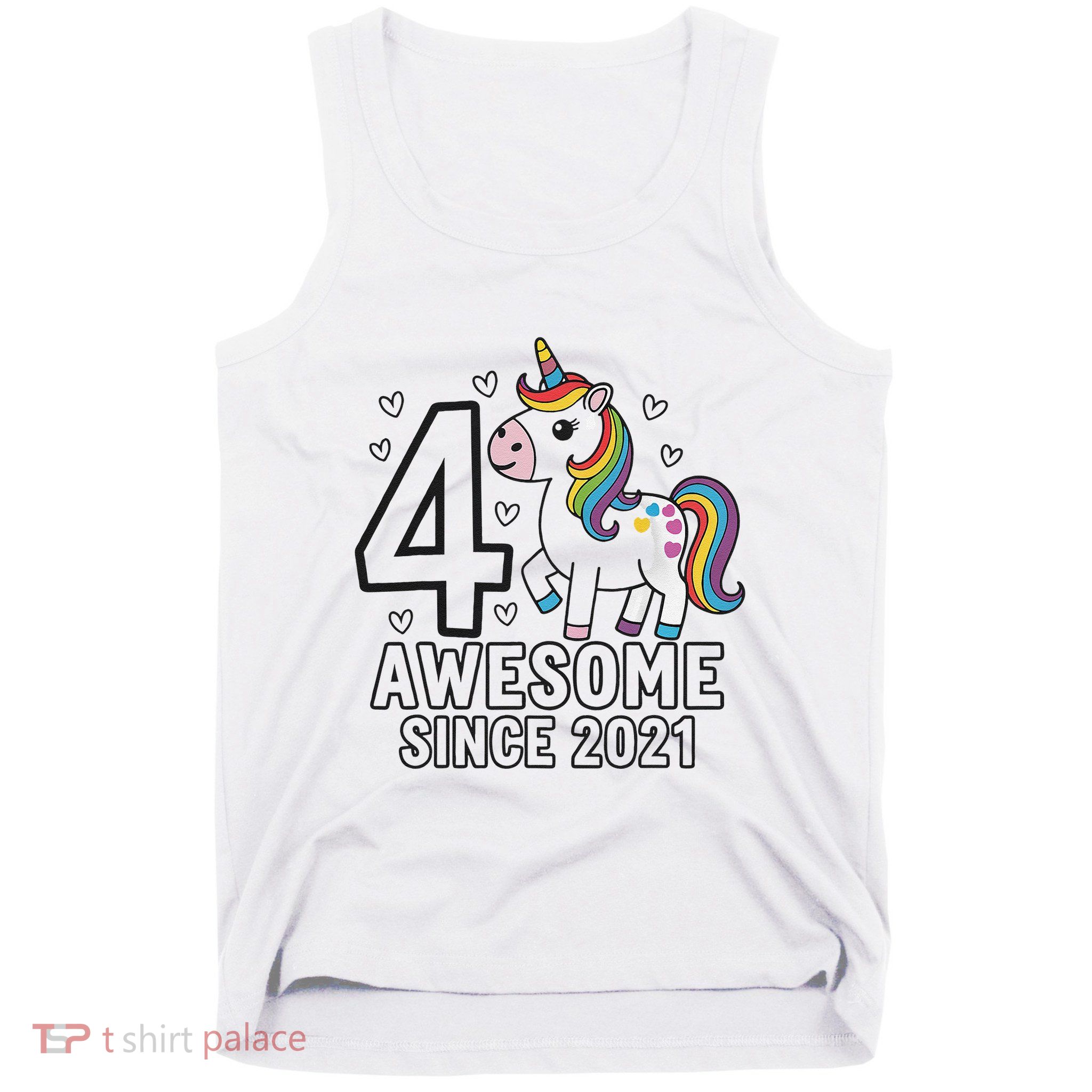 4 Year Old Unicorn Gifts For Girl 4th Birthday Party Gift Tank Top