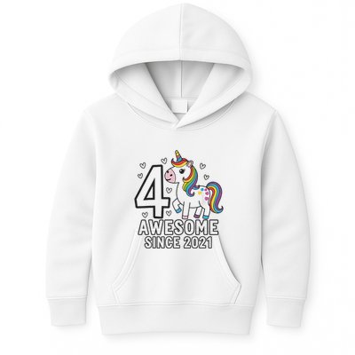 4 Year Old Unicorn Gifts For Girl 4th Birthday Party Gift Kids Hoodie
