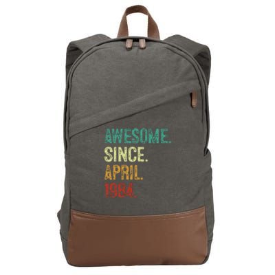 40 Year Old Awesome Since April 1984 40th Birthday Cotton Canvas Backpack