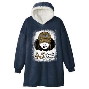 45 Years Old Fabulous Melanin Girl Leopard 45th Birthday Hooded Wearable Blanket