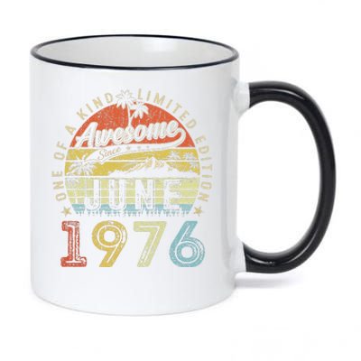 47 Year Old Awesome Since June 1976 47th Birthday 11oz Black Color Changing Mug