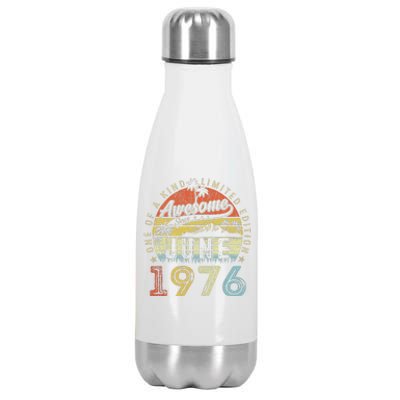 47 Year Old Awesome Since June 1976 47th Birthday Stainless Steel Insulated Water Bottle