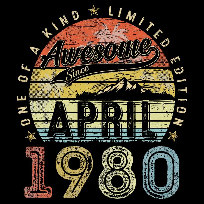 44 Year Old Vintage April 1980 44th Birthday Tall T-Shirt