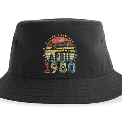 44 Year Old Vintage April 1980 44th Birthday Sustainable Bucket Hat