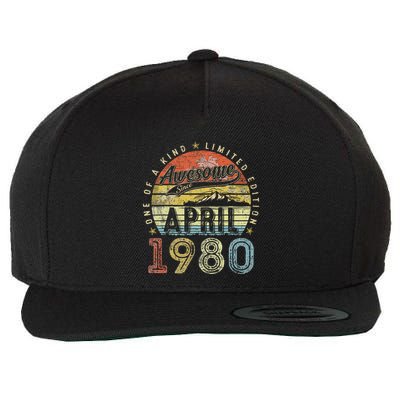 44 Year Old Vintage April 1980 44th Birthday Wool Snapback Cap