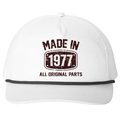 45 Years Old Made in 1977 All Original Parts 45th Birthday Snapback Five-Panel Rope Hat