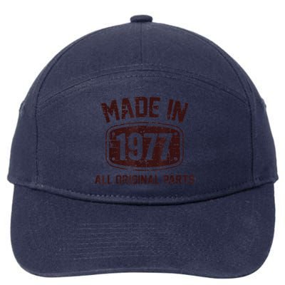 45 Years Old Made in 1977 All Original Parts 45th Birthday 7-Panel Snapback Hat