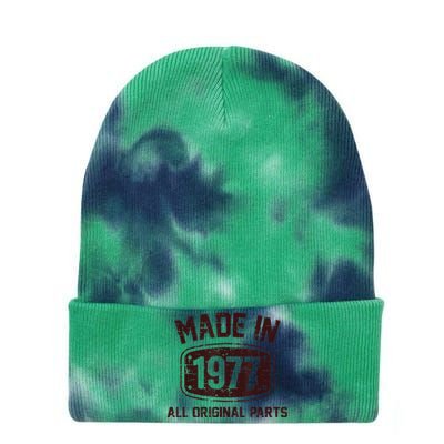 45 Years Old Made in 1977 All Original Parts 45th Birthday Tie Dye 12in Knit Beanie