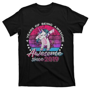 4 Years Old Dabbing Unicorn Gifts 4th Birthday Party Cute T-Shirt