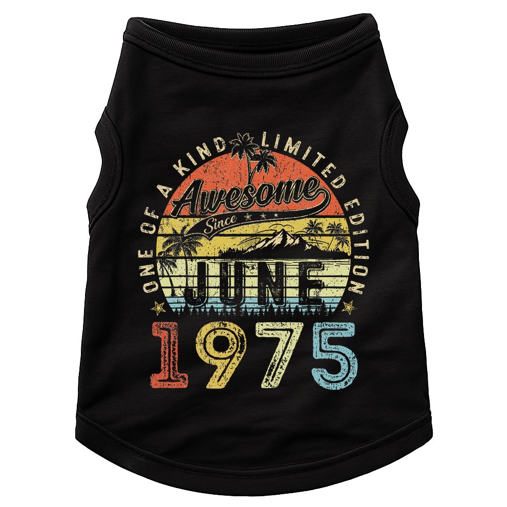 48 Year Old Awesome Since June 1975 48th Birthday Doggie Tank