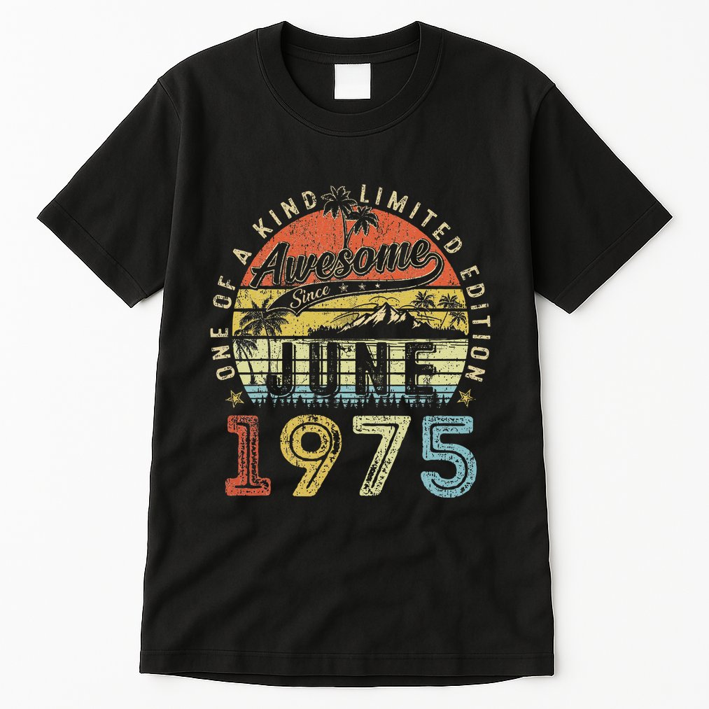 48 Year Old Awesome Since June 1975 48th Birthday Tall T-Shirt