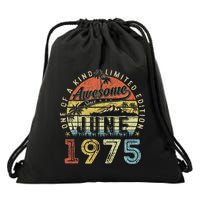 48 Year Old Awesome Since June 1975 48th Birthday Drawstring Bag