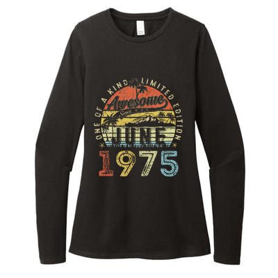 48 Year Old Awesome Since June 1975 48th Birthday Womens CVC Long Sleeve Shirt