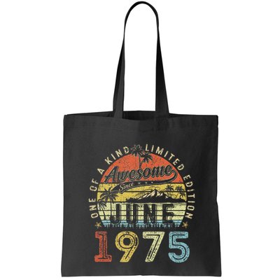 48 Year Old Awesome Since June 1975 48th Birthday Bag