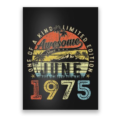 48 Year Old Awesome Since June 1975 48th Birthday Poster