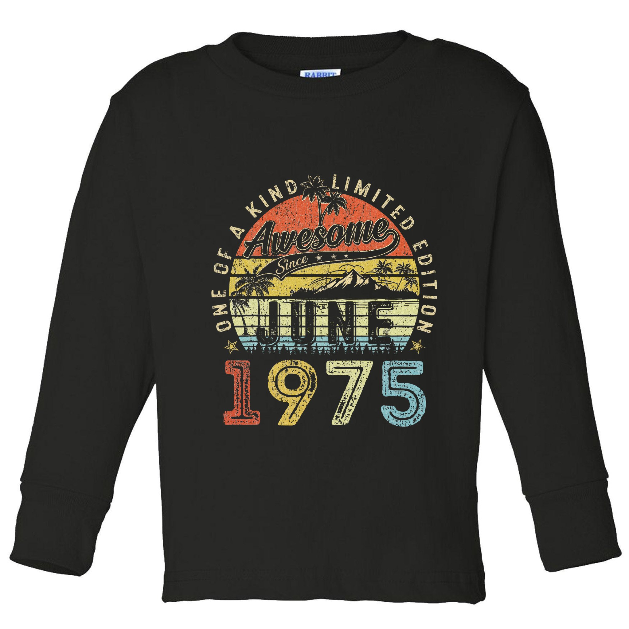 48 Year Old Awesome Since June 1975 48th Birthday Toddler Long Sleeve Shirt