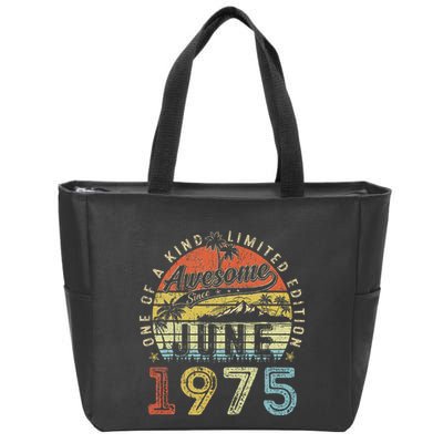 48 Year Old Awesome Since June 1975 48th Birthday Zip Tote Bag