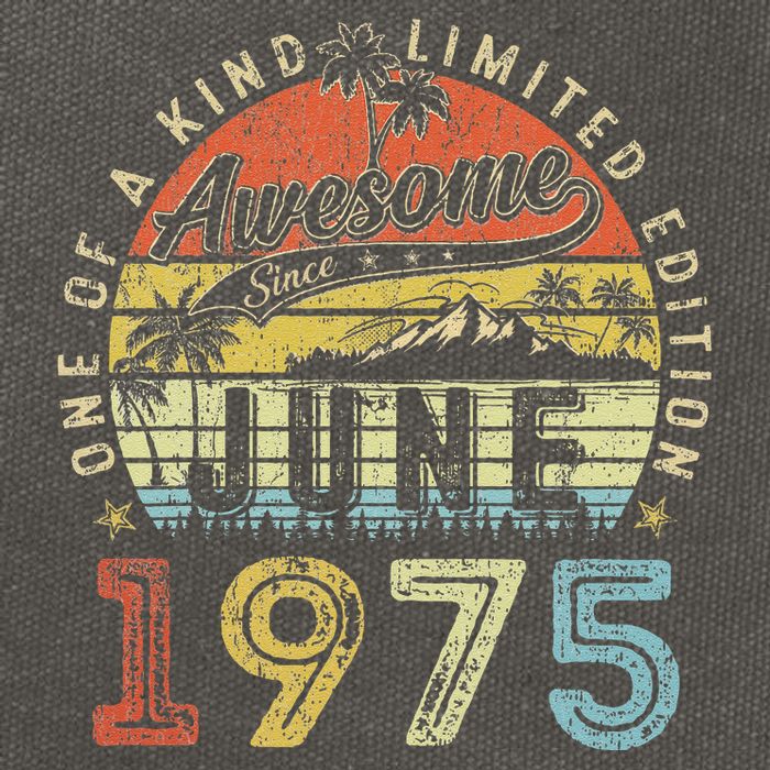 48 Year Old Awesome Since June 1975 48th Birthday Cotton Canvas Backpack