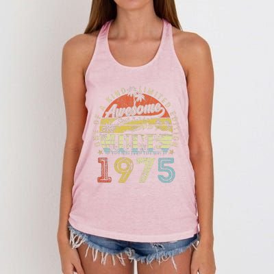 48 Year Old Awesome Since June 1975 48th Birthday Women's Knotted Racerback Tank