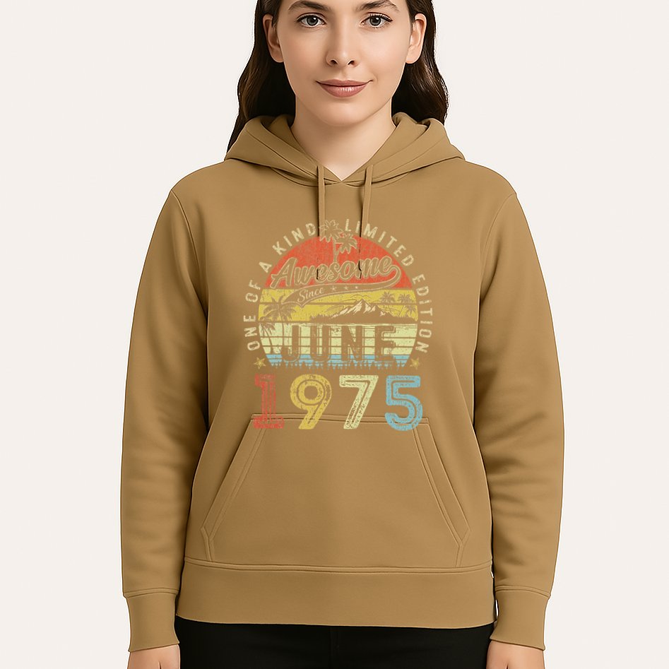 48 Year Old Awesome Since June 1975 48th Birthday Hoodie