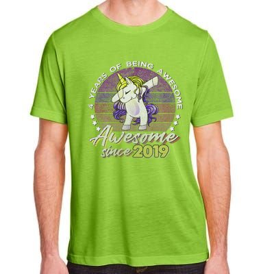 4 Years Old Dabbing Unicorn Gifts 4th Birthday Party Adult ChromaSoft Performance T-Shirt