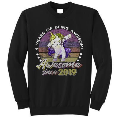 4 Years Old Dabbing Unicorn Gifts 4th Birthday Party Sweatshirt