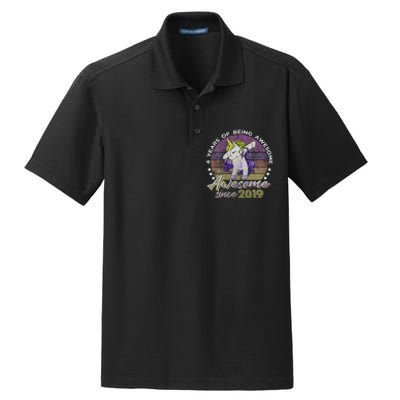 4 Years Old Dabbing Unicorn Gifts 4th Birthday Party Dry Zone Grid Polo