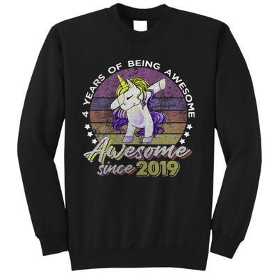 4 Years Old Dabbing Unicorn Gifts 4th Birthday Party Tall Sweatshirt