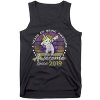 4 Years Old Dabbing Unicorn Gifts 4th Birthday Party Tank Top