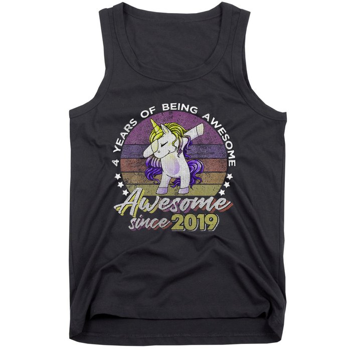 4 Years Old Dabbing Unicorn Gifts 4th Birthday Party Tank Top