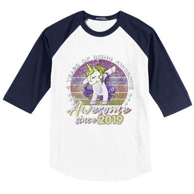 4 Years Old Dabbing Unicorn Gifts 4th Birthday Party Baseball Sleeve Shirt