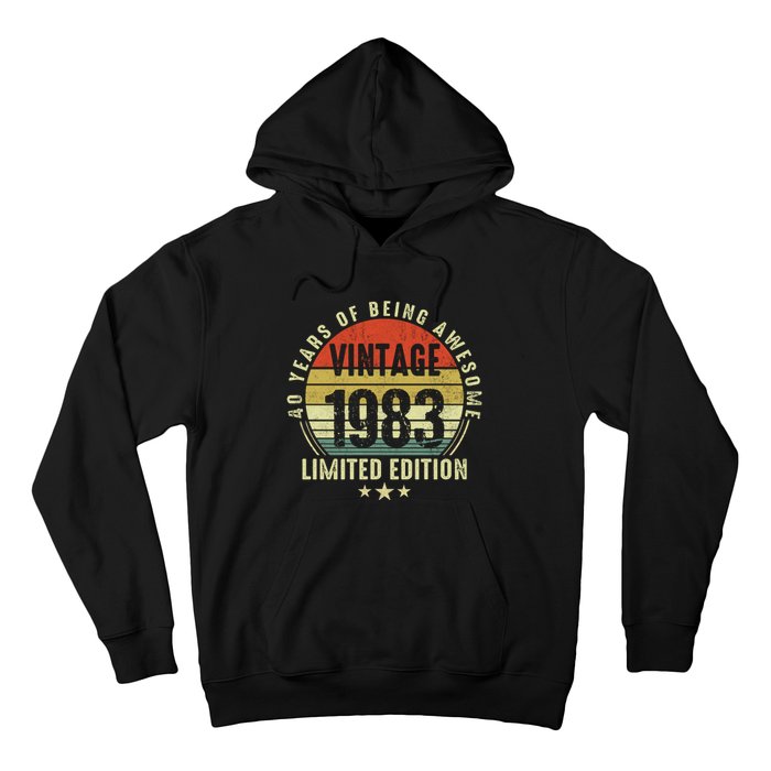 40 Year Old Vintage 1983 Limited Edition 40th Birthday Gift Ideas Hoodie