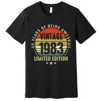 40 Year Old Vintage 1983 Limited Edition 40th Birthday Gift Ideas Premium T-Shirt