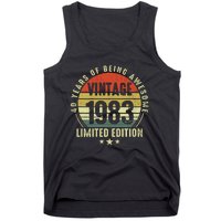 40 Year Old Vintage 1983 Limited Edition 40th Birthday Gift Ideas Tank Top