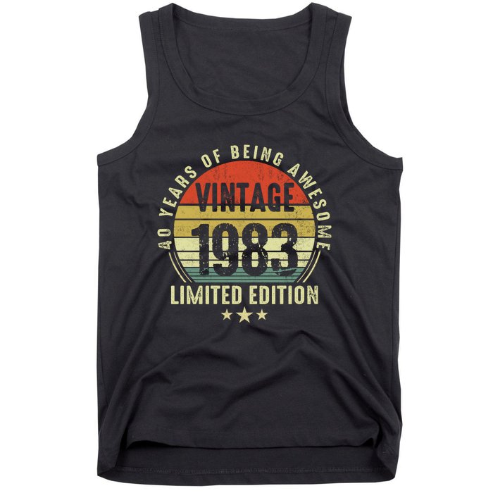 40 Year Old Vintage 1983 Limited Edition 40th Birthday Gift Ideas Tank Top