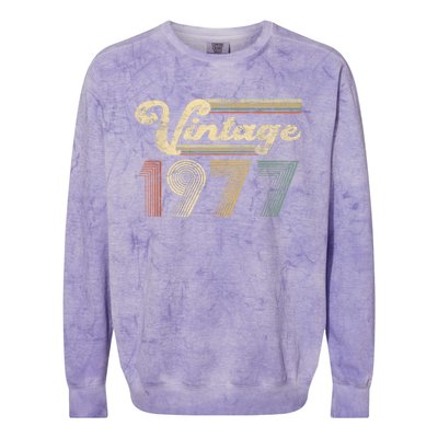 45 Years Old - Vintage Best Of 1977 45th Birthday Present Gifts Colorblast Crewneck Sweatshirt