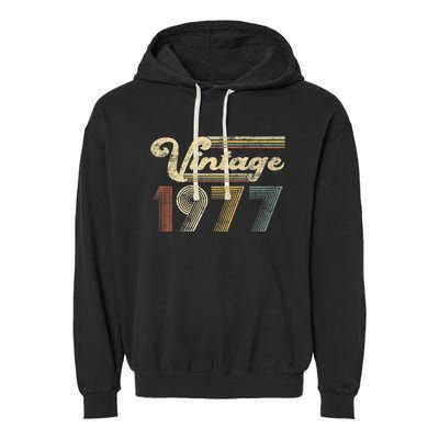 45 Years Old - Vintage Best Of 1977 45th Birthday Present Gifts Garment-Dyed Fleece Hoodie