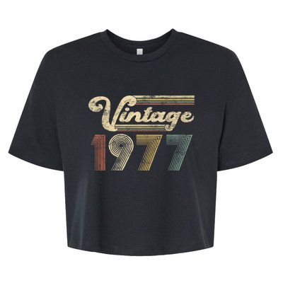 45 Years Old - Vintage Best Of 1977 45th Birthday Present Gifts Bella+Canvas Jersey Crop Tee